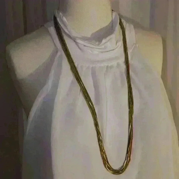 Unbranded 32" Gold Tone 14 Strand Necklace - Picture 2 of 7